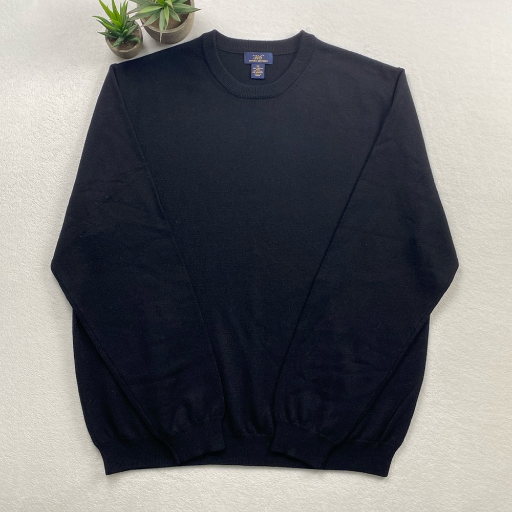 Brooks Brothers 346 Merino Wool Blend Crewneck LS Pullover Jumper Sweater